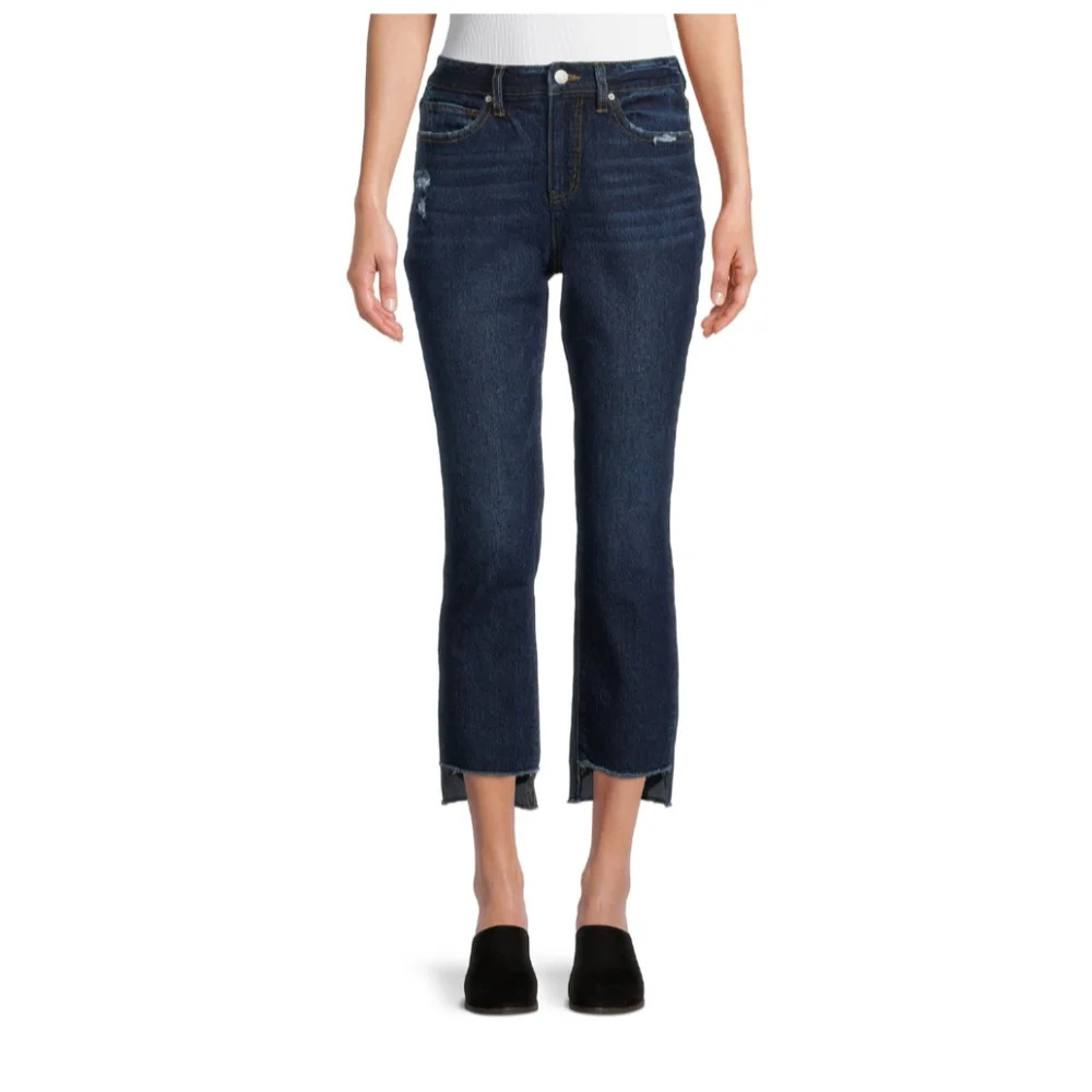 Time and Tru Women's Size 12 Straight Cropped Jeans with Step Hem NWT